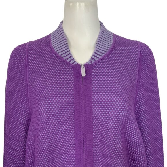 Lululemon Reversible Double Knit Zip Up Sweater 12 Purple Wool - Picture 10 of 15